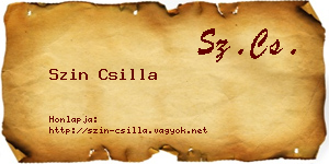 Szin Csilla névjegykártya