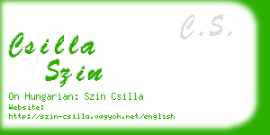 csilla szin business card